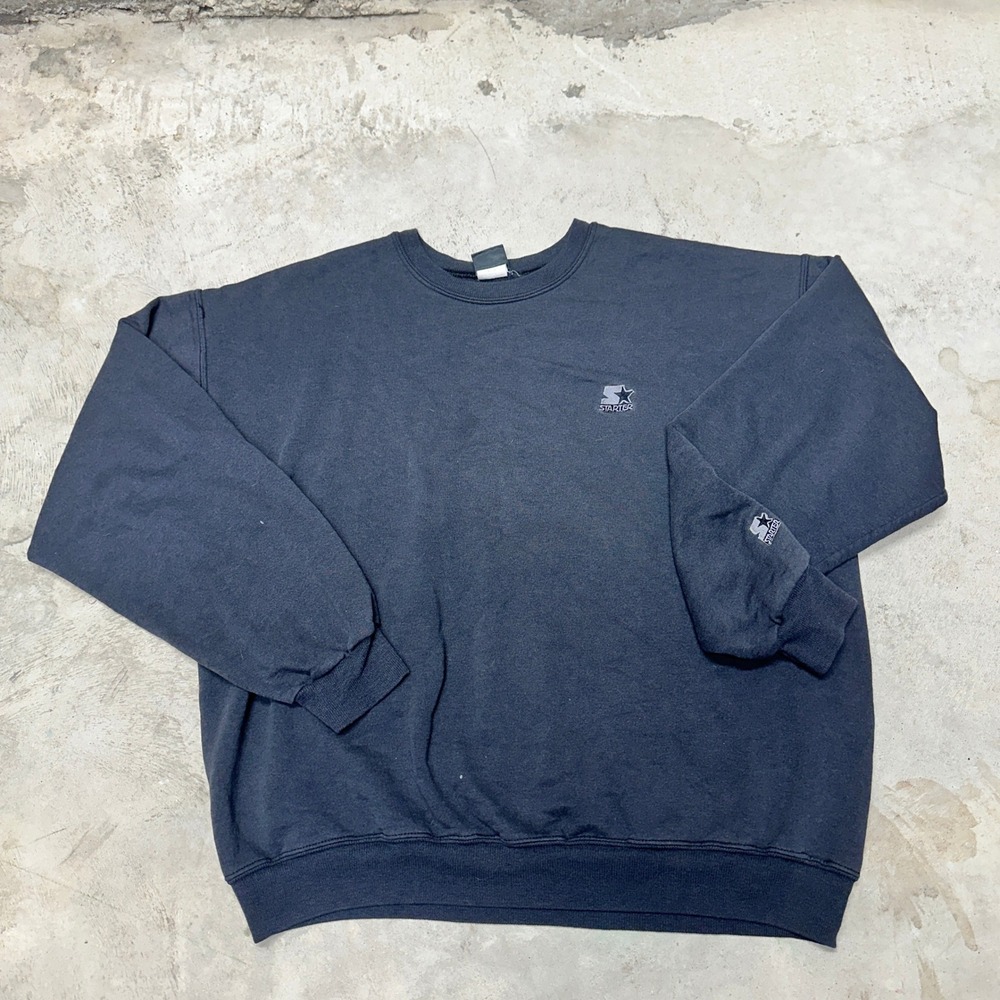 Vintage Starter Sweatshirt Mens Large Black Crewneck‎ Logo Pullover Mexico